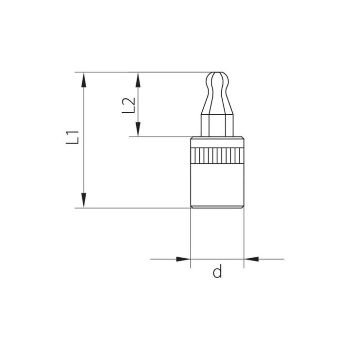 Gedore 2219409 Screwdriver Bit Socket 1/4 Inch Drive, Ball-end in-Hex 4 mm