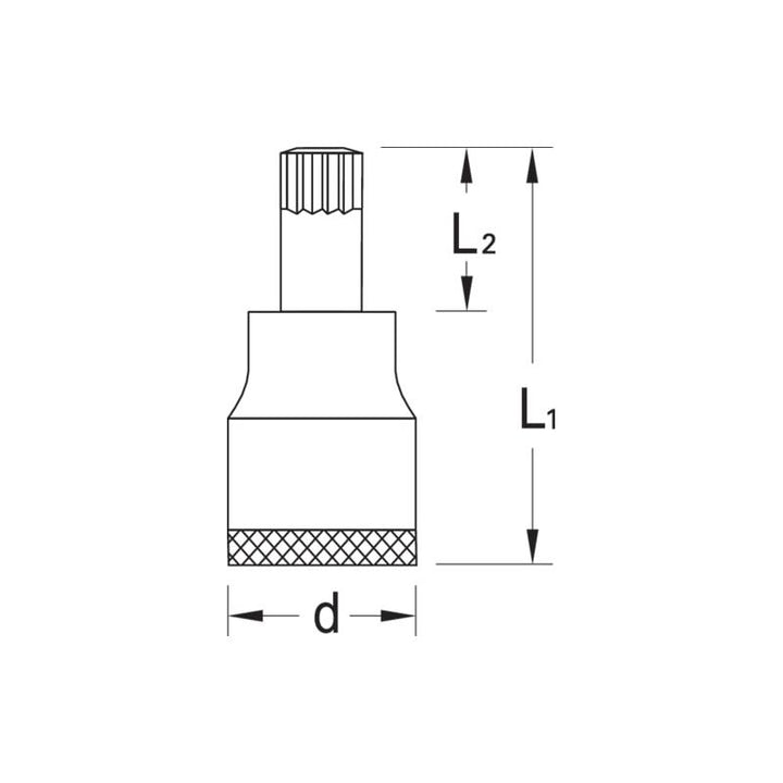 Gedore 2194872 Screwdriver Bit Socket 3/8 Inch Drive, XZN M10
