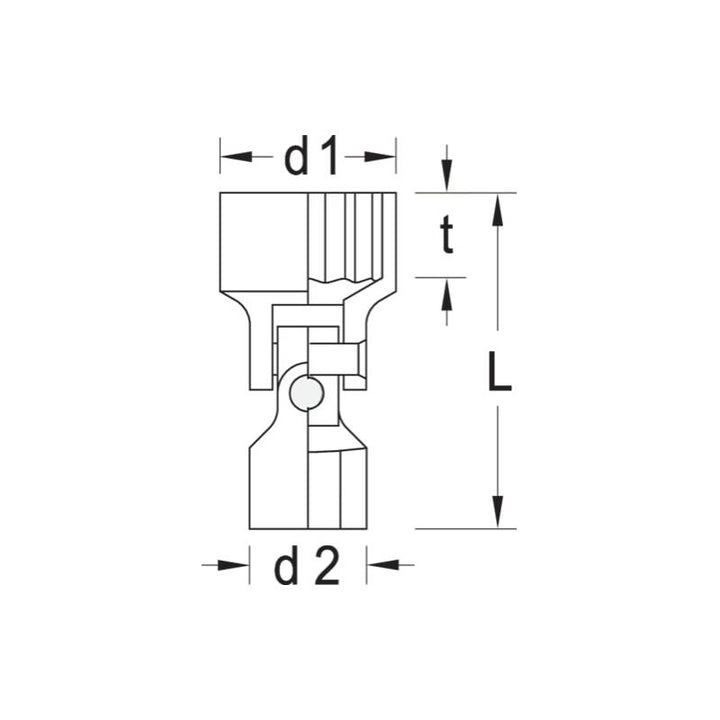 Gedore 6241520 Swivel Socket 3/8 Inch Drive, 13 mm