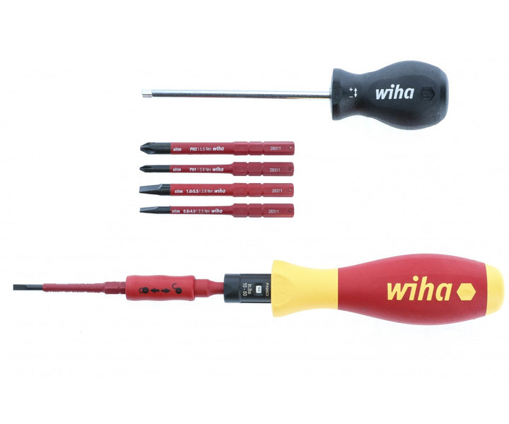 Wiha Tools 28791 Insulated Slotted and Phillips Torque Screwdriver Set 10-50 in-lbs. 8 Piece