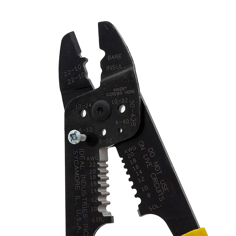 Ideal 30-428 Combination Crimp and Strip Tool, Cushioned Comfort-Grip Handle, Yellow