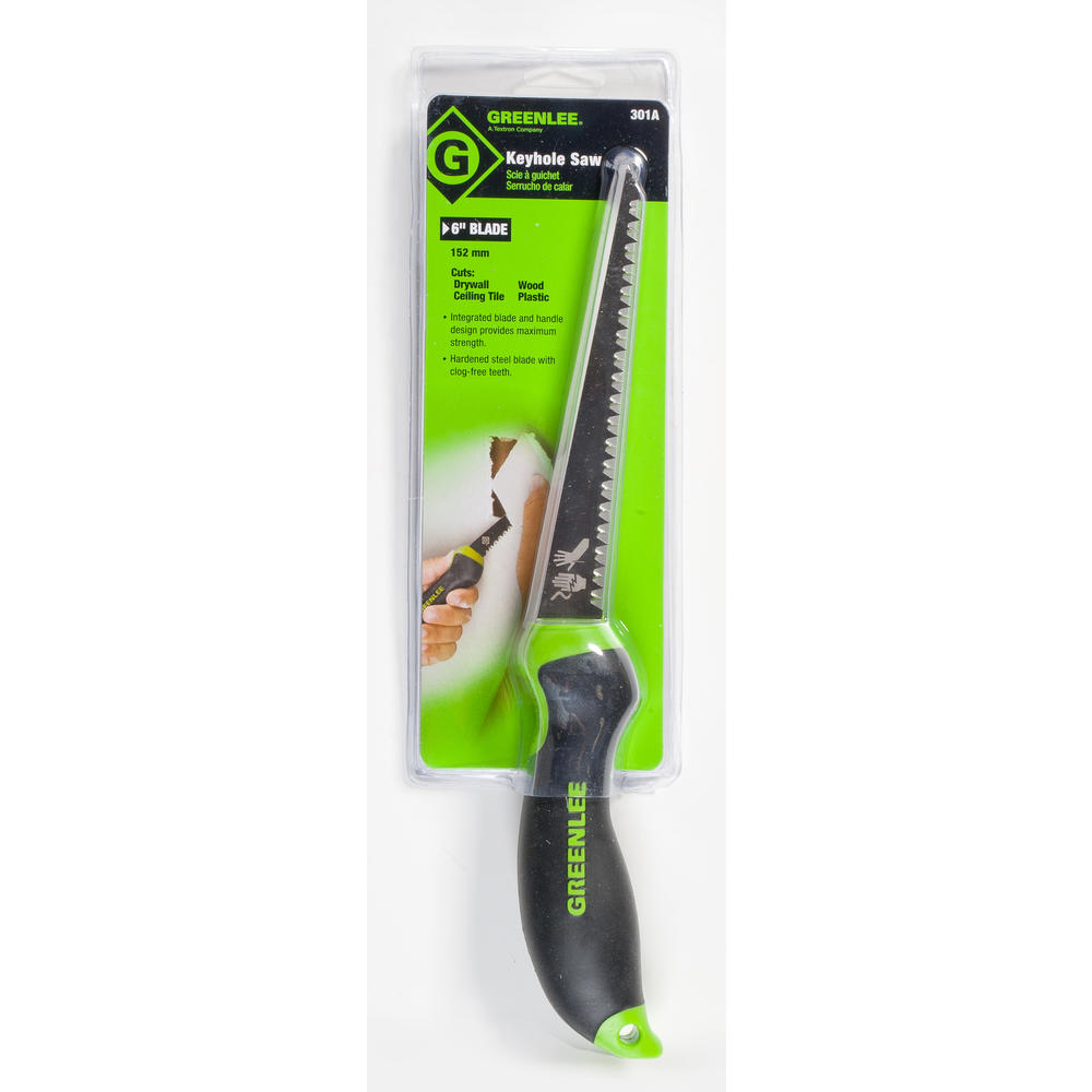 Greenlee 301A Key Hole Saw Ergonomic Handle, 6"