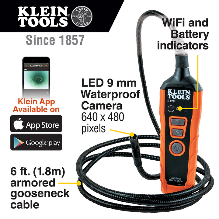 Klein Tools ET20 Wifi Borescope Inspection Camera