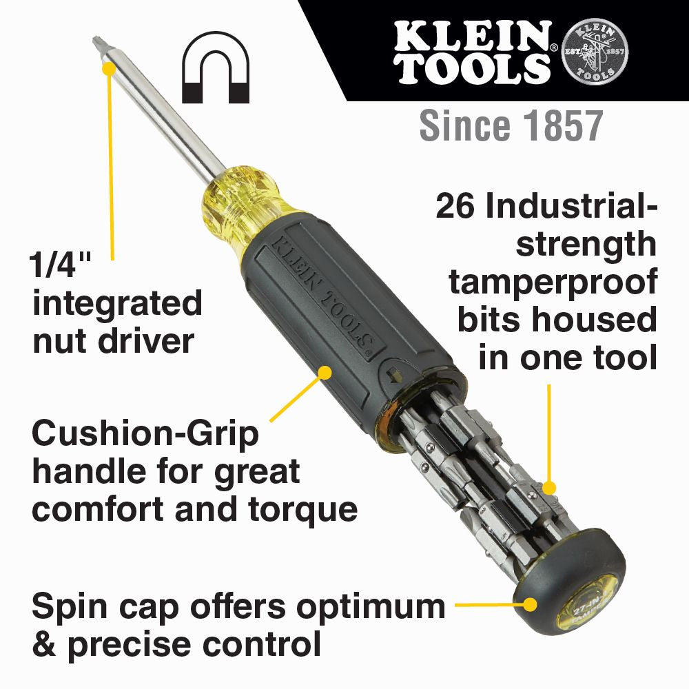 Klein Tools 32307 27-in-1 Multi-Bit Tamperproof Screwdriver