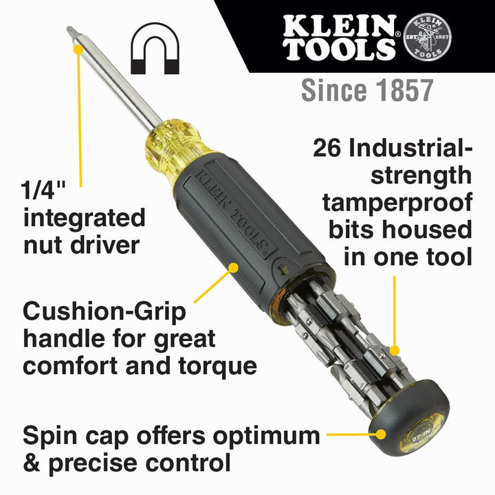 Klein Tools 32307 27-in-1 Multi-Bit Tamperproof Screwdriver