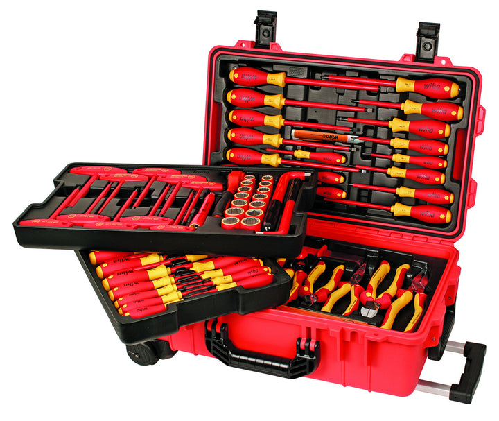 Wiha Tools 32800 80 Piece Master Electrician's Insulated Tools Set In Rolling Hard Case