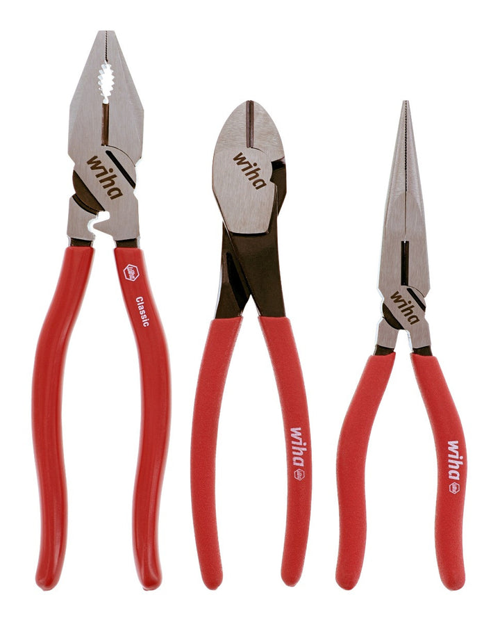 Wiha 34680 3 Piece Classic Grip Pliers and Cutters Tray Set