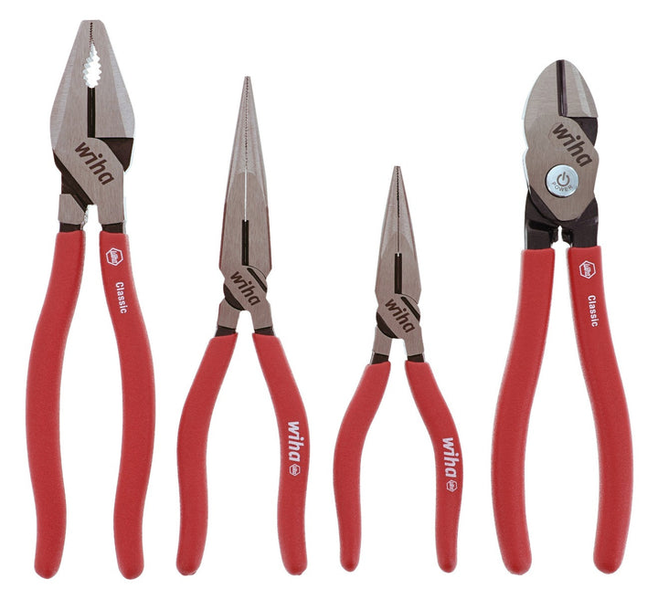 Wiha 34681 4 Piece Classic Grip Pliers and Cutters Tray Set