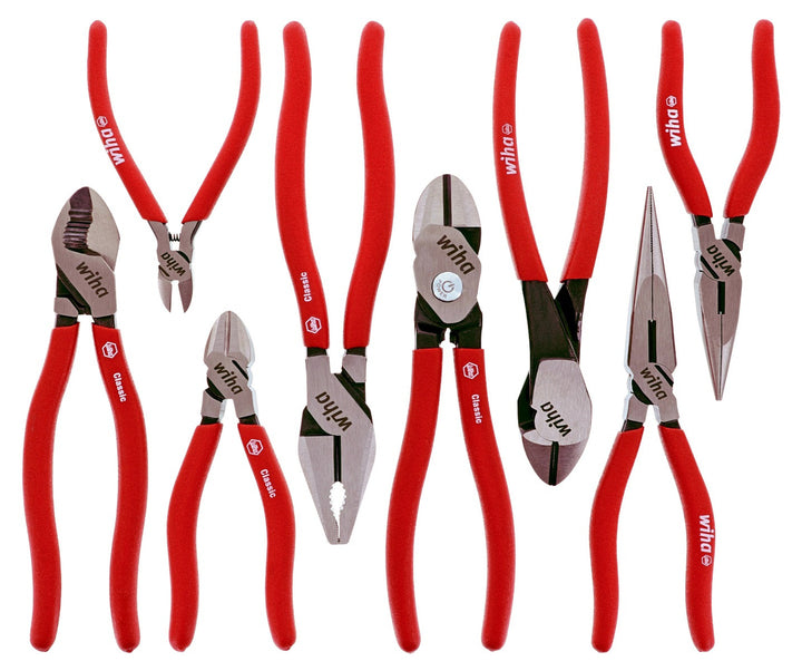 Wiha 34682 8 Piece Classic Grip Pliers and Cutters Tray Set