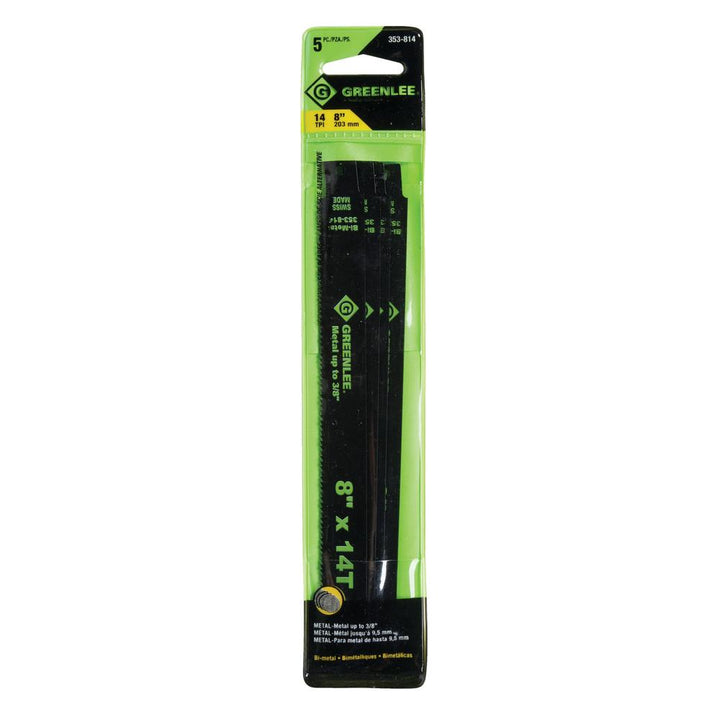 Greenlee 353-814 Reciprocating Saw Blade, 8" x 14 TPI (5 Pack)