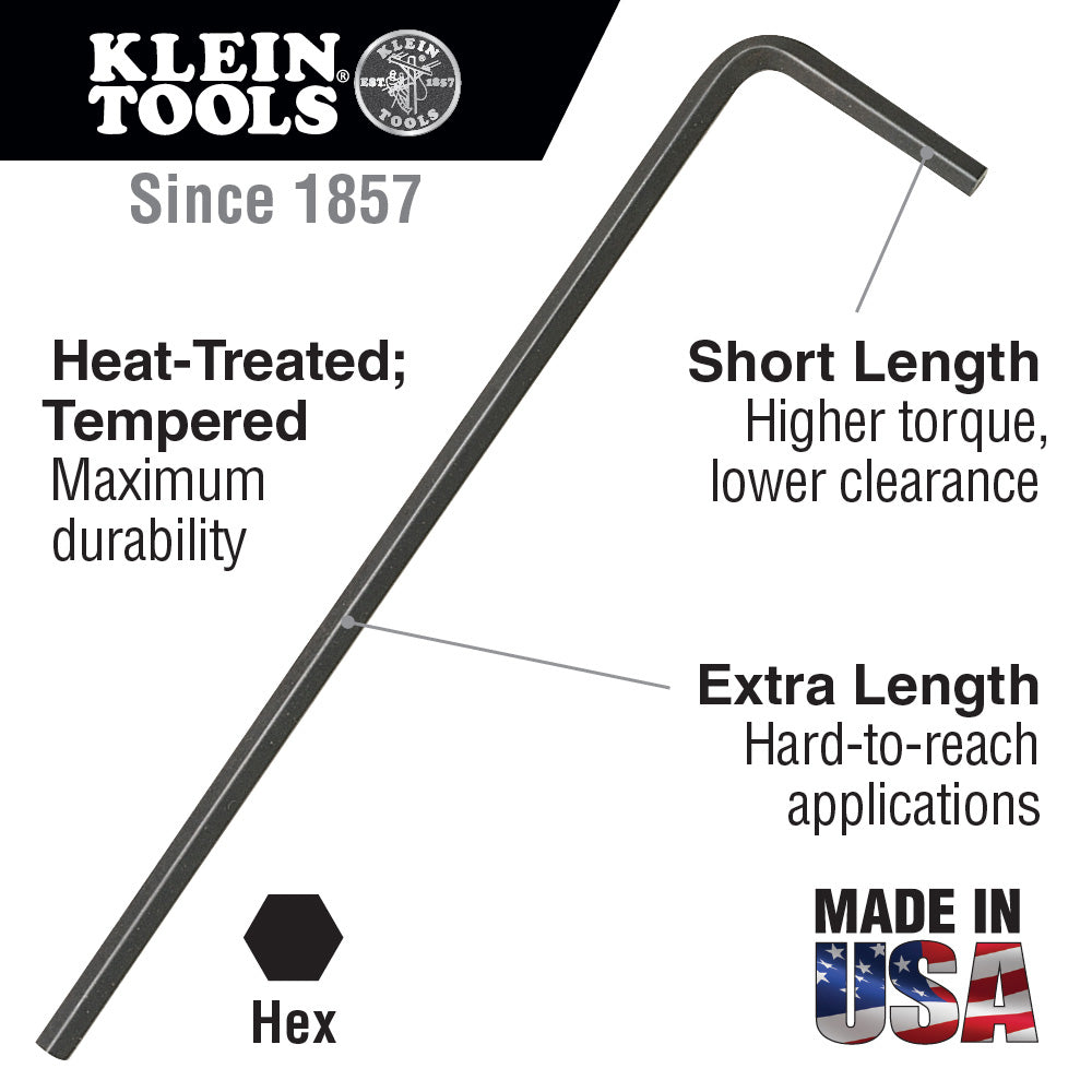 Klein Tools LL20 Long Arm Hex Key, 5/16"