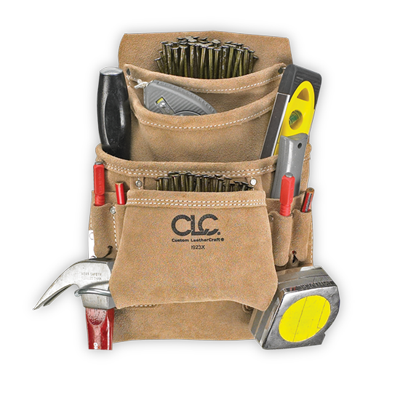 CLC I923X Suede Carpenter's Nail and Tool Bag, 10 Pocket