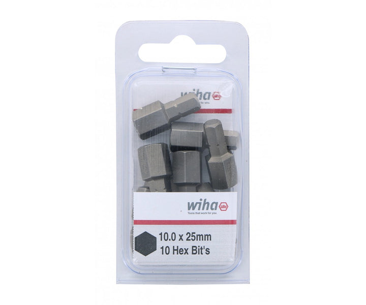 Wiha Tools 71324 Hex Metric Insert Bits, 10.0 mm x 25 mm, 10 Pk.