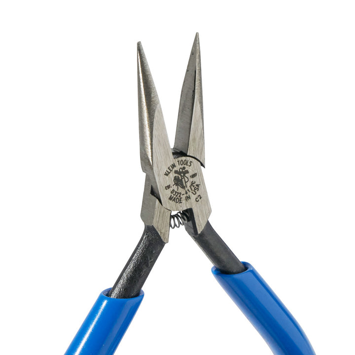 Klein Tools D322-41/2C Electronics Pliers, Slim Long-Nose, Spring, Polished Jaw