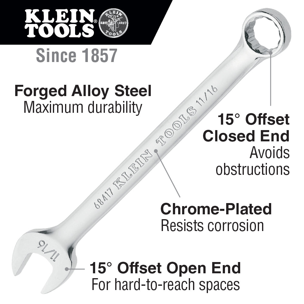 Klein Tools 68406 Combination Wrench Set, 14-Piece