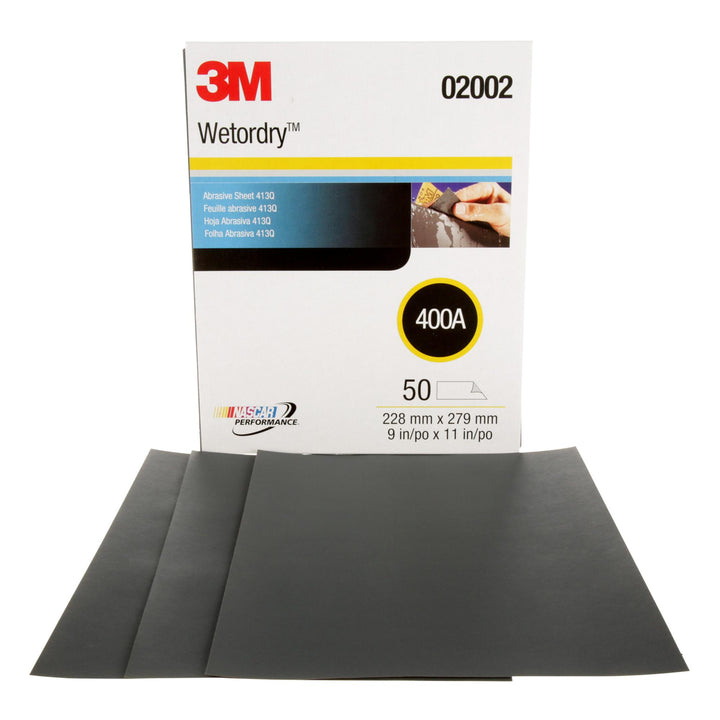 3M Wetordry Abrasive Sheet 413Q, 02002, 400, 9 in x 11 in, 50 sheets
per carton