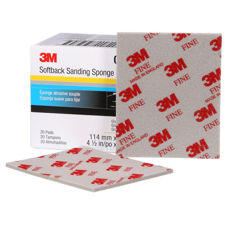 3M Softback Sanding Sponge 02604, 4 1/2 in x 5 1/2 in (115 mm x
140 mm), Fine
