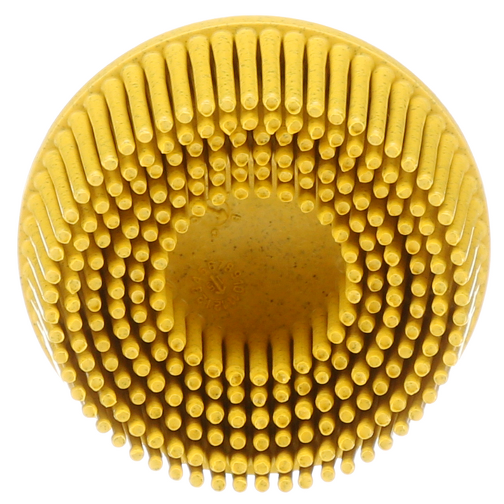 Scotch-Brite Roloc Bristle Disc, RD-ZB, 80, TR, Yellow, 2 in x 5/8 in,
Tapered