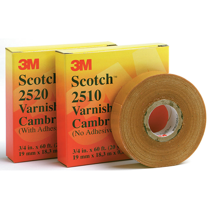 Scotch® Varnished Cambric Tape 2510, 3/4 in x 60 ft, Yellow, 1
roll/carton