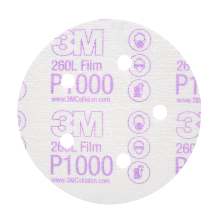 3M Hookit Film Dust Free Disc, 01053, 5 IN X NH DIE# 500FH P1000