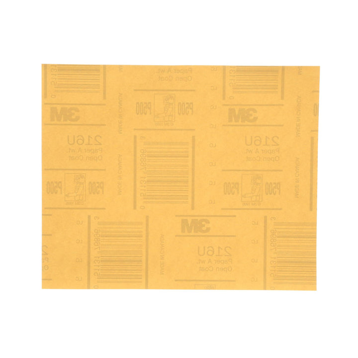 3M Gold Abrasive Sheet, 02538, P500 grade, 9 in x 11 in, 50 sheets per
pack