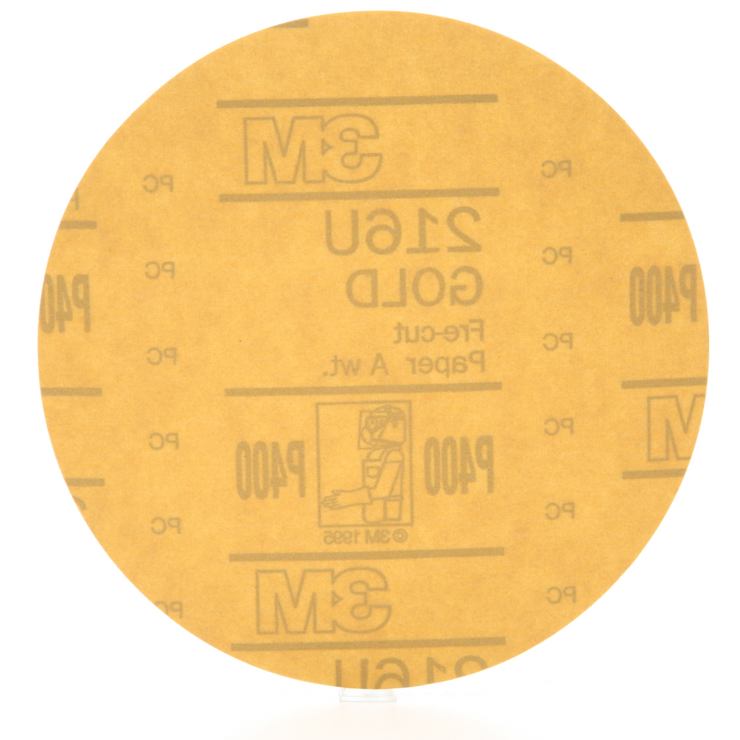 3M Hookit Gold Disc 216U 00973, 6 in, P400, 100 Discs/Carton