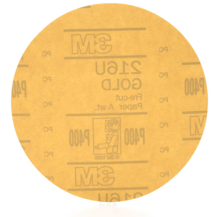 3M Hookit Gold Disc 216U 00973, 6 in, P400, 100 Discs/Carton