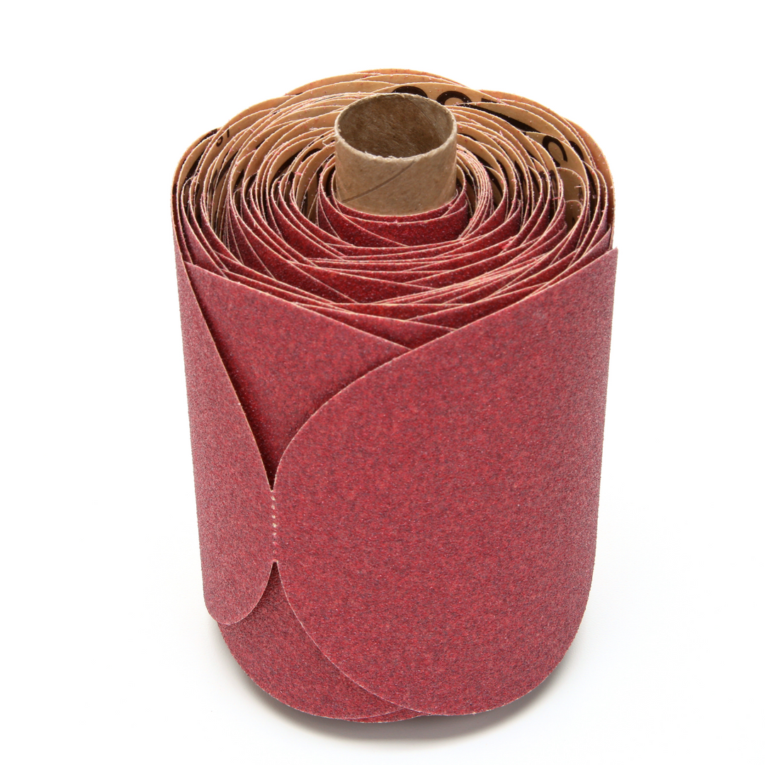 3M Red Abrasive PSA Disc, 01610, 5 in, P80, 100 discs per roll