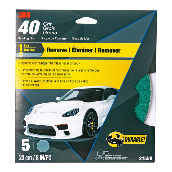 3M Green Corps Sanding Disc with Stikit Attachment, 31550, 8 in, 40
grit