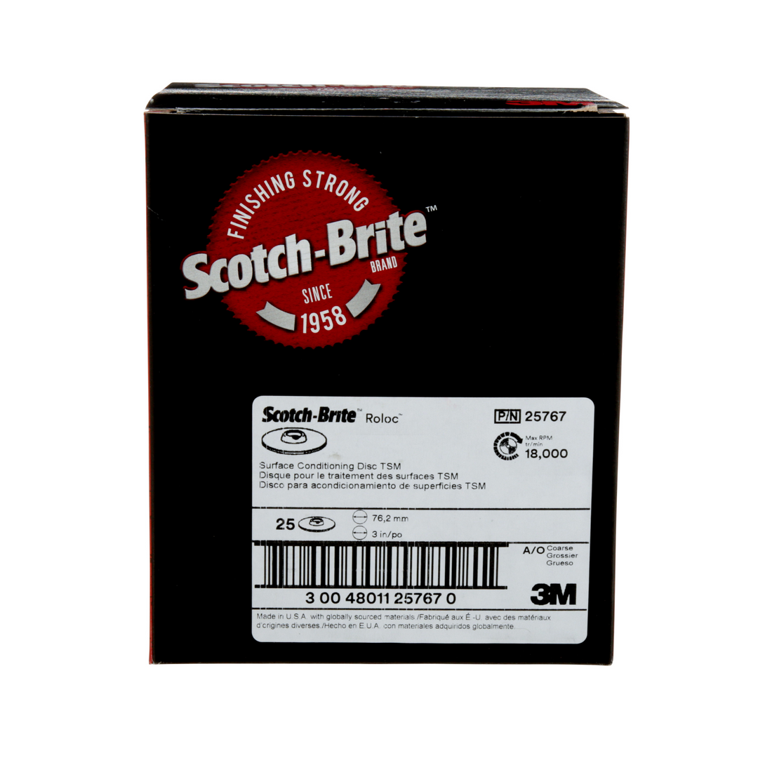 Scotch-Brite Roloc Surface Conditioning Disc, SC-DM, A/O Coarse, TSM,
3 in