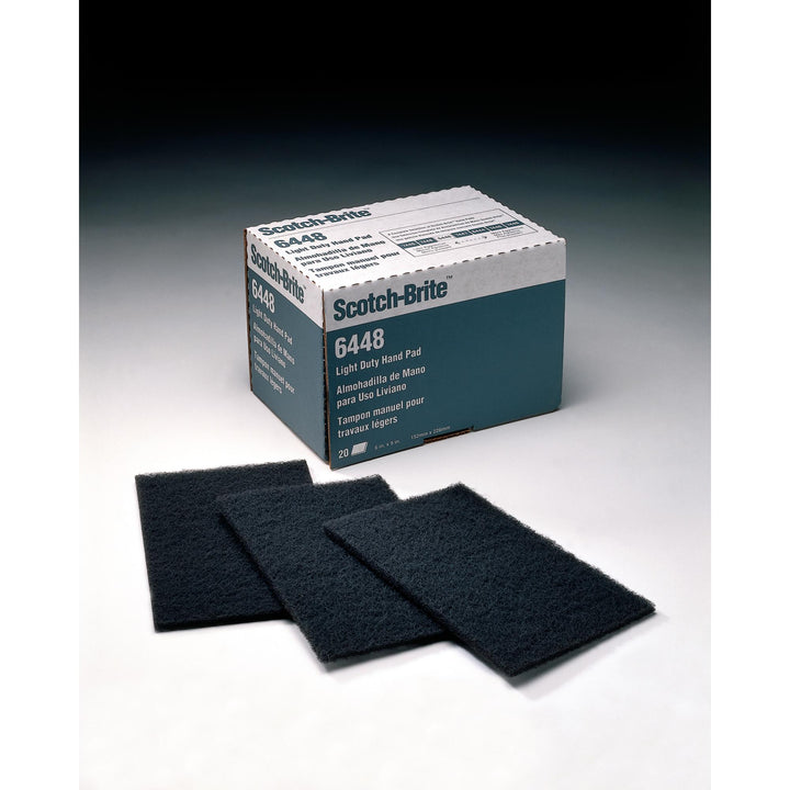 Scotch-Brite Light Duty Hand Pad 6448, 6 in x 9 in, 20/Carton