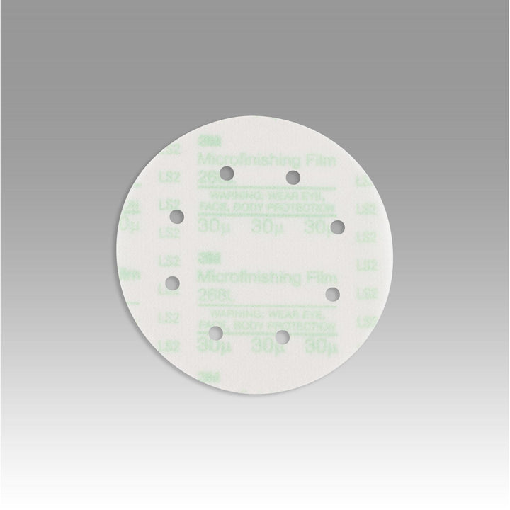 3M Hookit Microfinishing Film Disc 268L, 30 Mic 3MIL, Type D, 6 in x
NH, D/F 8HL