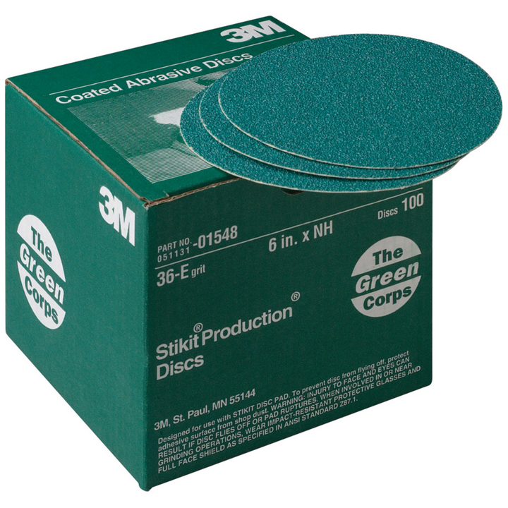 3M Green Corps Stikit Production Disc, 01548, 6 in, 36 grit