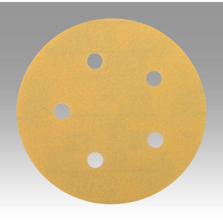 3M Hookit Gold Film Disc 255L, 5 in x NH, D/F 5 HL P120, Die 500FH,
100/Carton