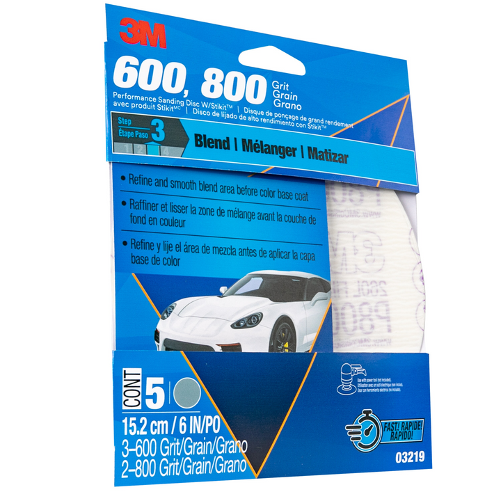 3M Performance Sanding Discs with Stikit Attachment, 03219, 6 in,
Assorted Grits