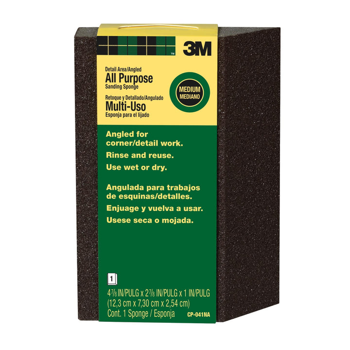 3M Angled Sanding Sponge CP-041NA, 2 7/8 in x 4 7/8 in x 1 in Medium