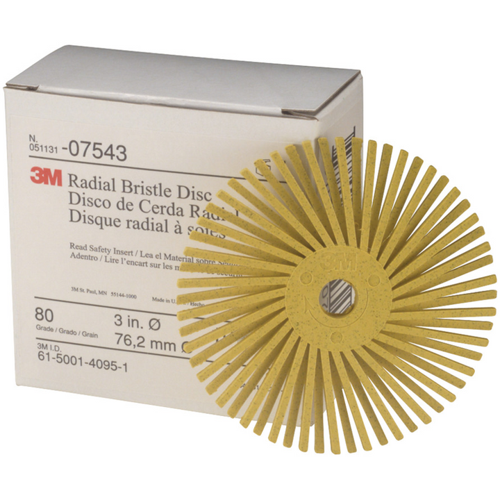 Scotch-Brite Radial Bristle Disc, RB-ZB, 80, 3 in x 3/8 in