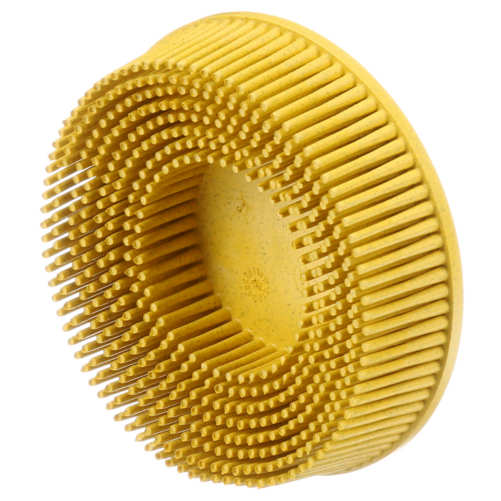 Scotch-Brite Roloc Bristle Disc, RD-ZB, 80, TR, Yellow, 3 in x 5/8 in,
Tapered