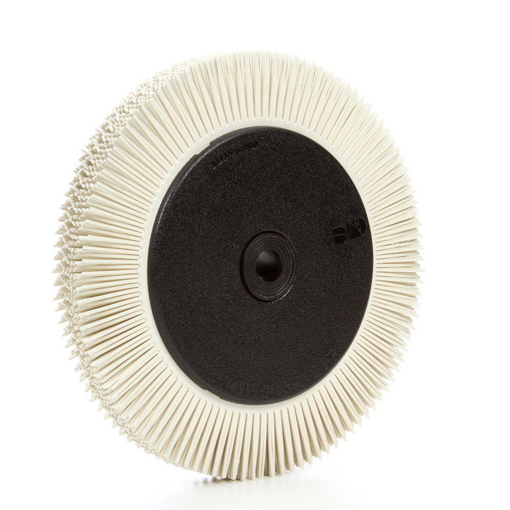Scotch-Brite Radial Bristle Brush, 8 in x 1 in x 1-1/4 in 120 with
Flange