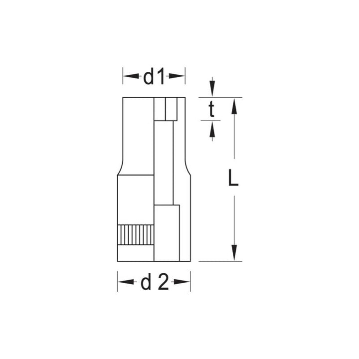 Gedore 6187990 Socket 1/4" TORX® E8
