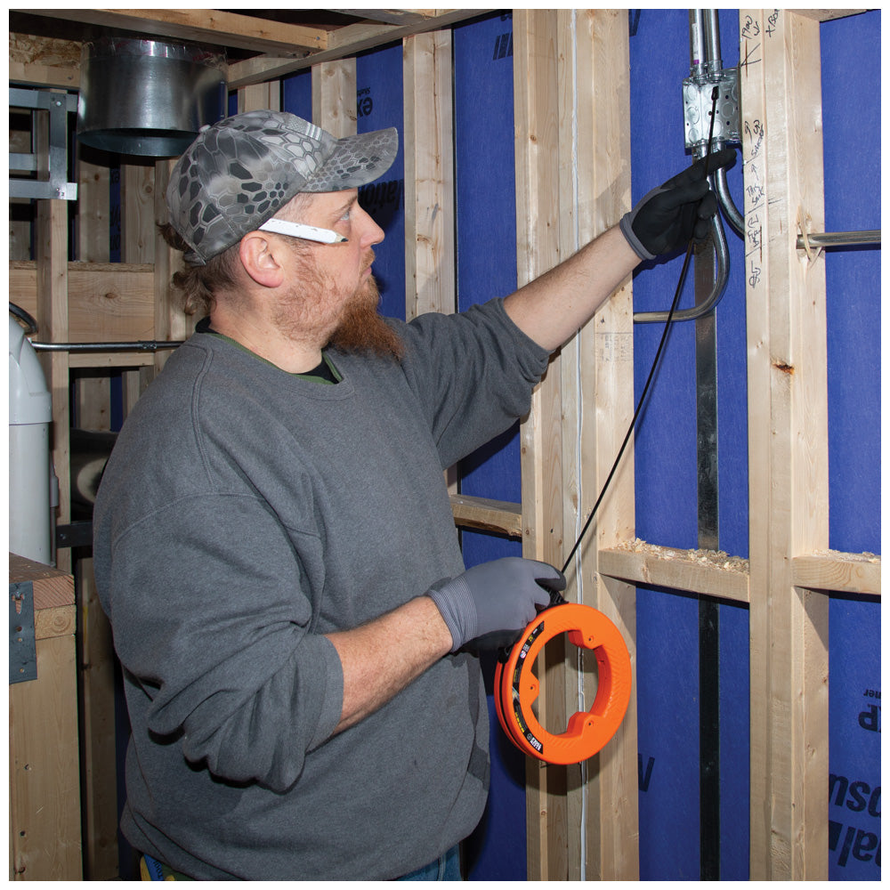 Klein Tools 56335 Wide Steel Fish Tape, 1/4-Inch x 25-Foot