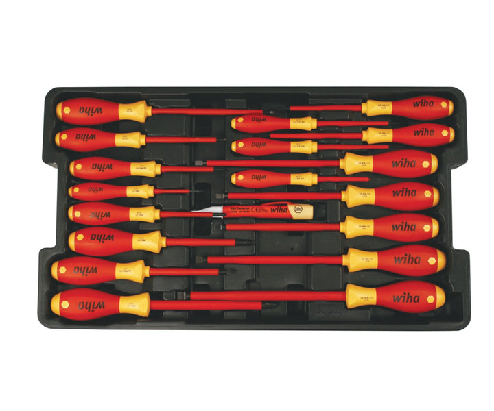 Wiha Tools 32095 Insulated Screwdrivers in Tray, 19 Pc. Set