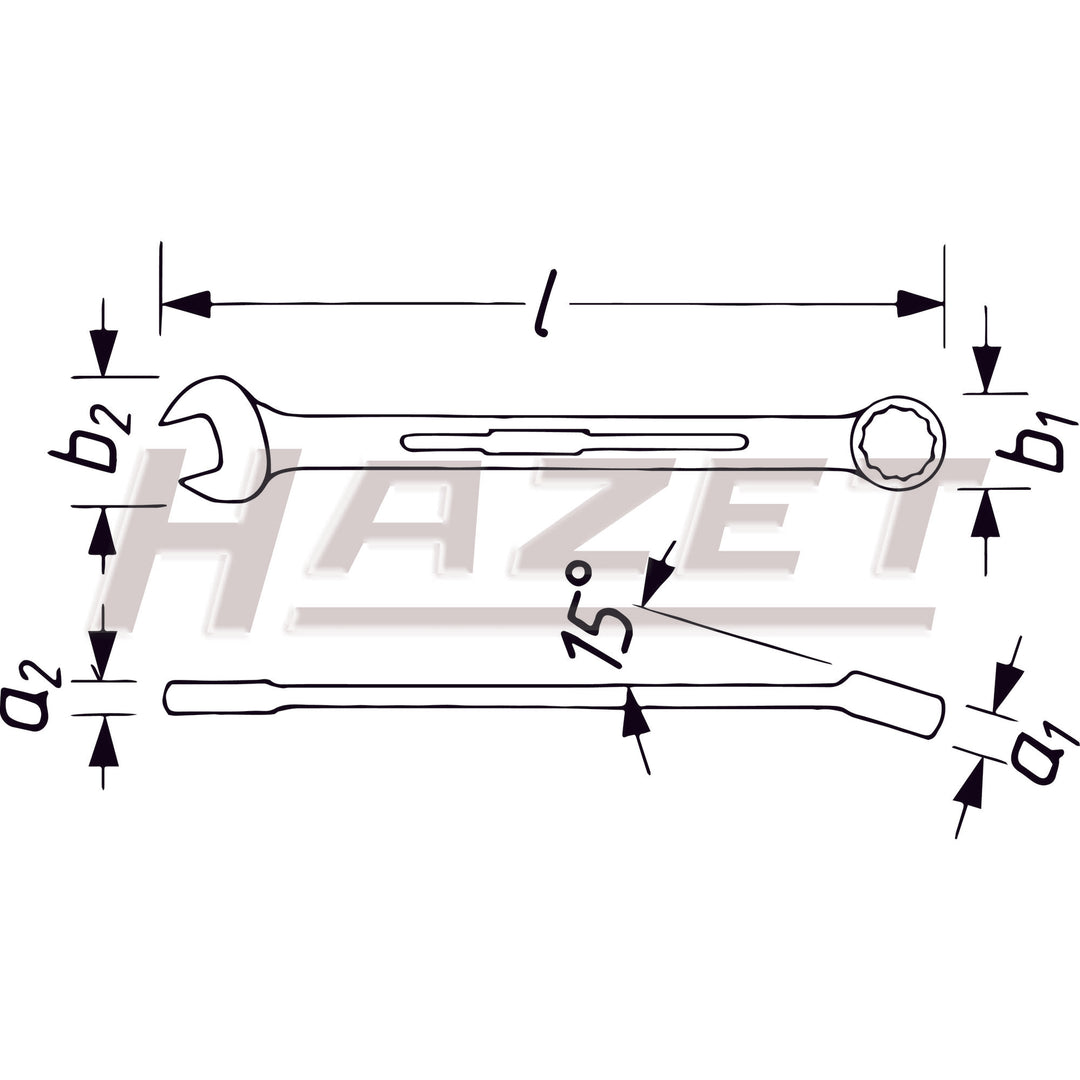 Hazet 600N-34 12 Point Combination wrench 34mm