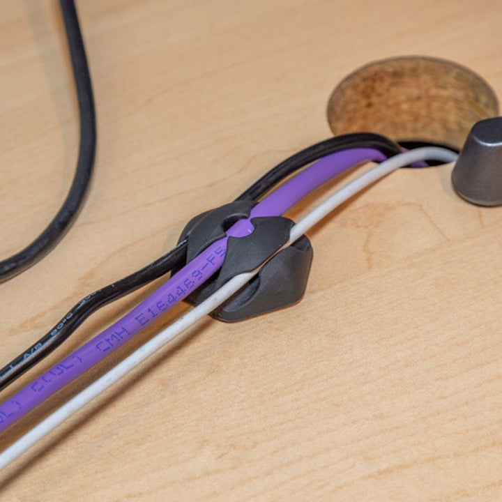 Klein Tools 450-410 Self-Adhesive Cable Mounting Clips, 3-Slot (10-Pack)