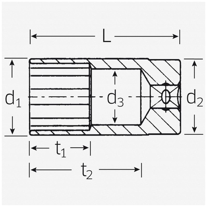 Stahlwille 02620016 460a 3/8" 12-pt Socket, 1/4"