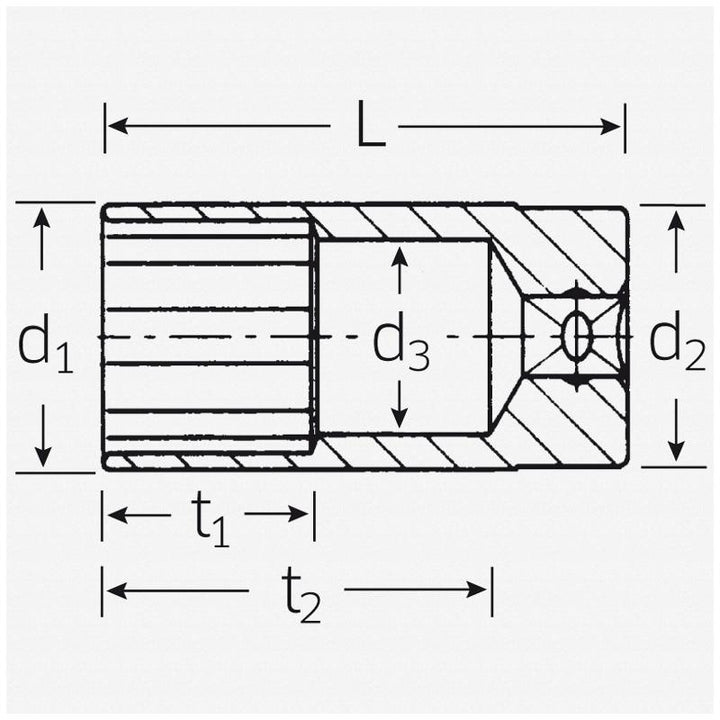 Stahlwille 02620016 460a 3/8" 12-pt Socket, 1/4"