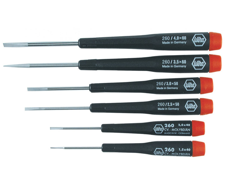 Wiha Tools 26090 6 Piece Precision Slotted Screwdriver Set