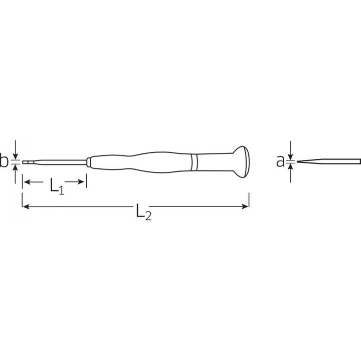 Stahlwille 47513008 4751 Size 8 Precision Slotted Screwdriver, 0.5 x 3.0 mm