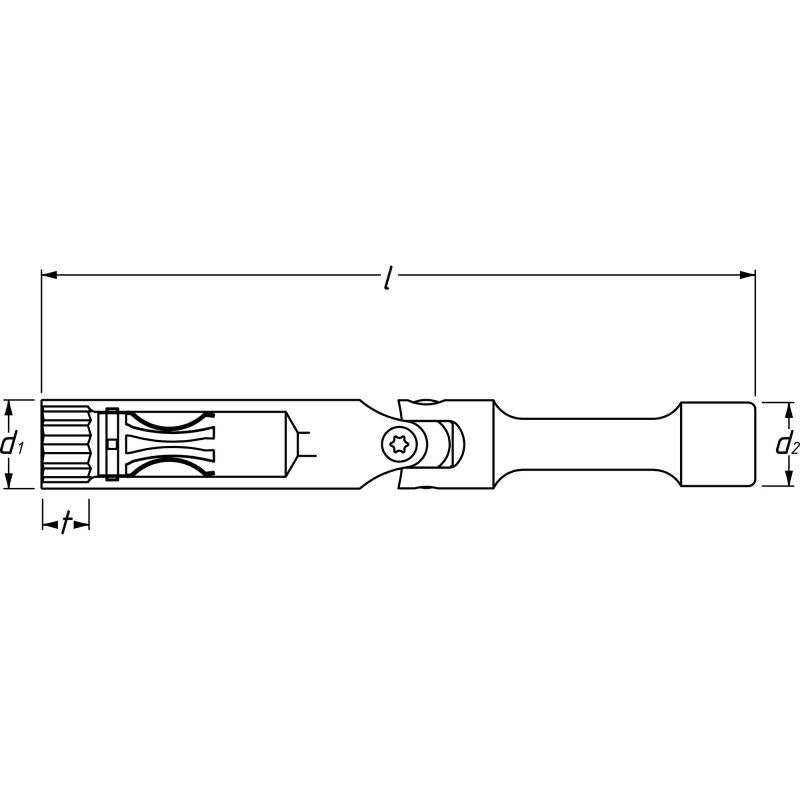 Hazet 4766-1 Spark Plug Wrench, 16mm (5/8") Hex, 3/8" Square Drive