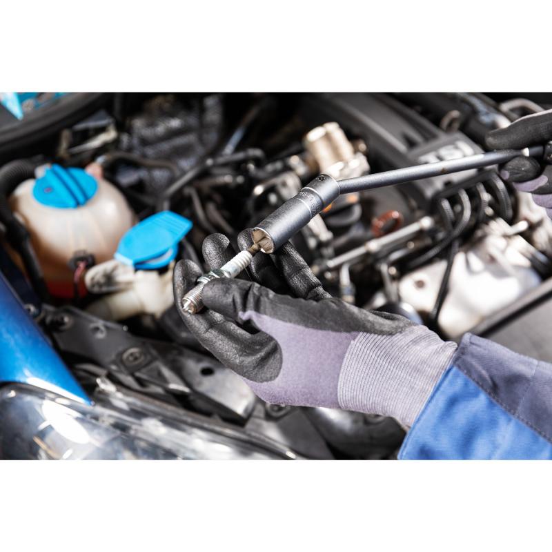 Hazet 4766-1 Spark Plug Wrench, 16mm (5/8") Hex, 3/8" Square Drive